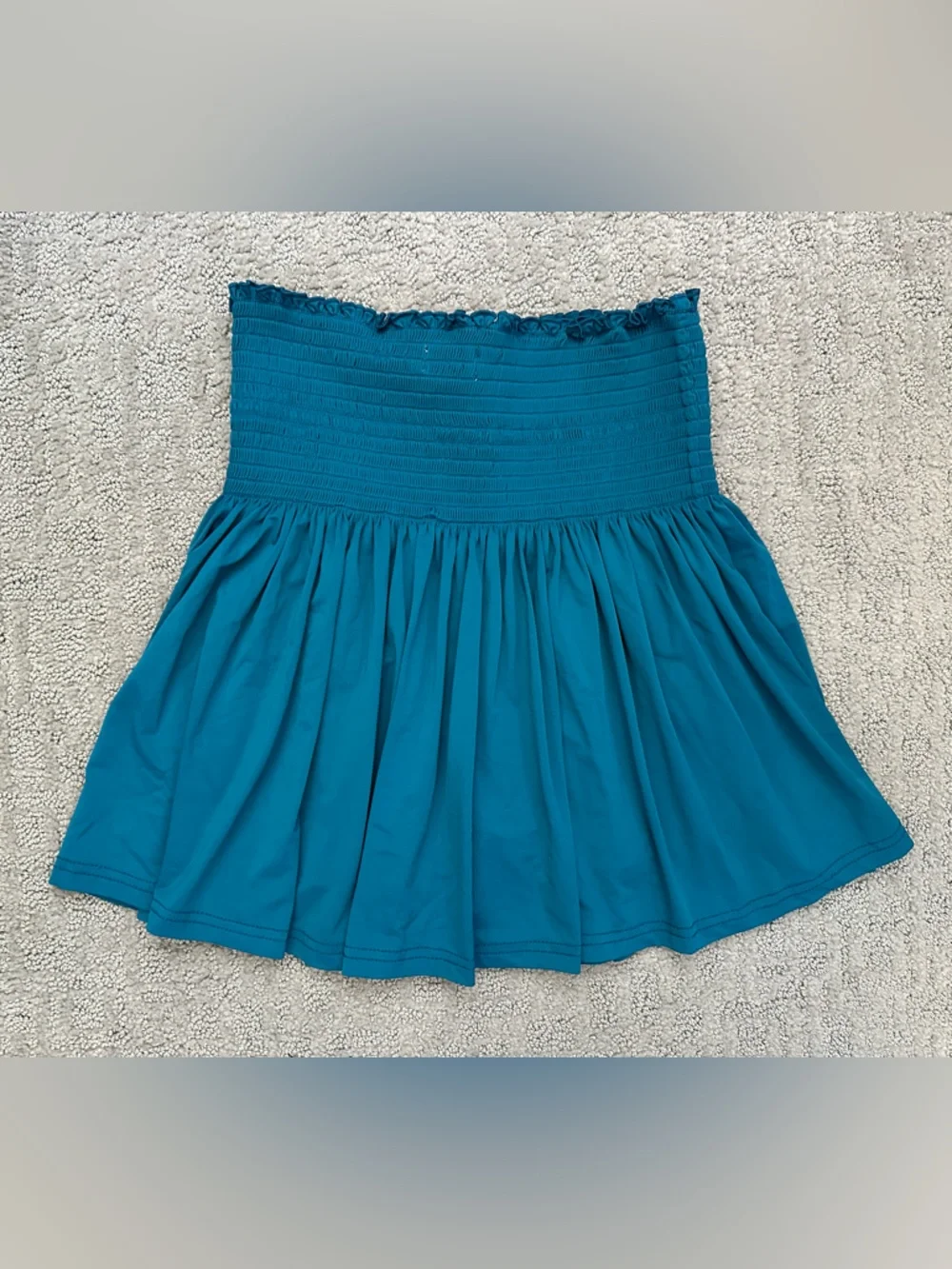 Natural Life Teal Smocked Skort Built-In Shorts Boho Mini S